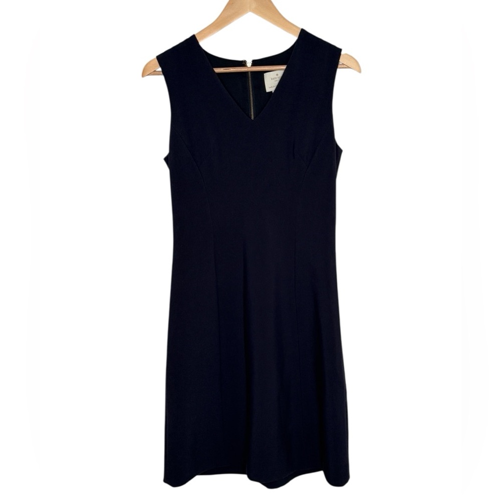 Kate Spade Navy Blue A Line Dress Sleeveless Size 4 Classic Preppy Work Office